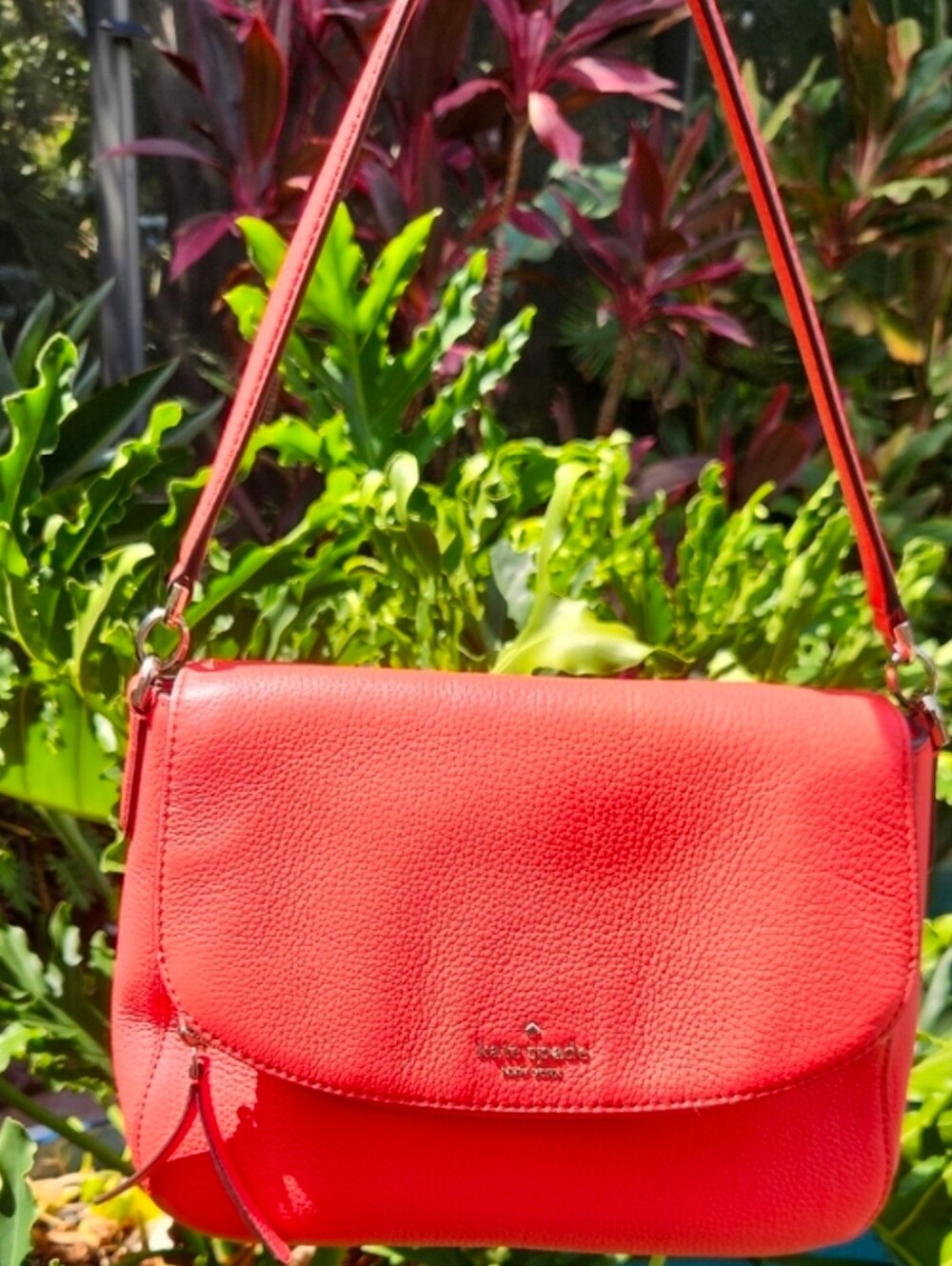 Flash Sale!! Just $50!! Summer! Orange Pebbled Leather Convertible Crossbody Bag - Picture 3 of 16